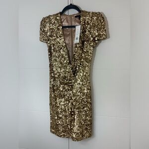 Sexy French Connection Gold Party Dress, size 6